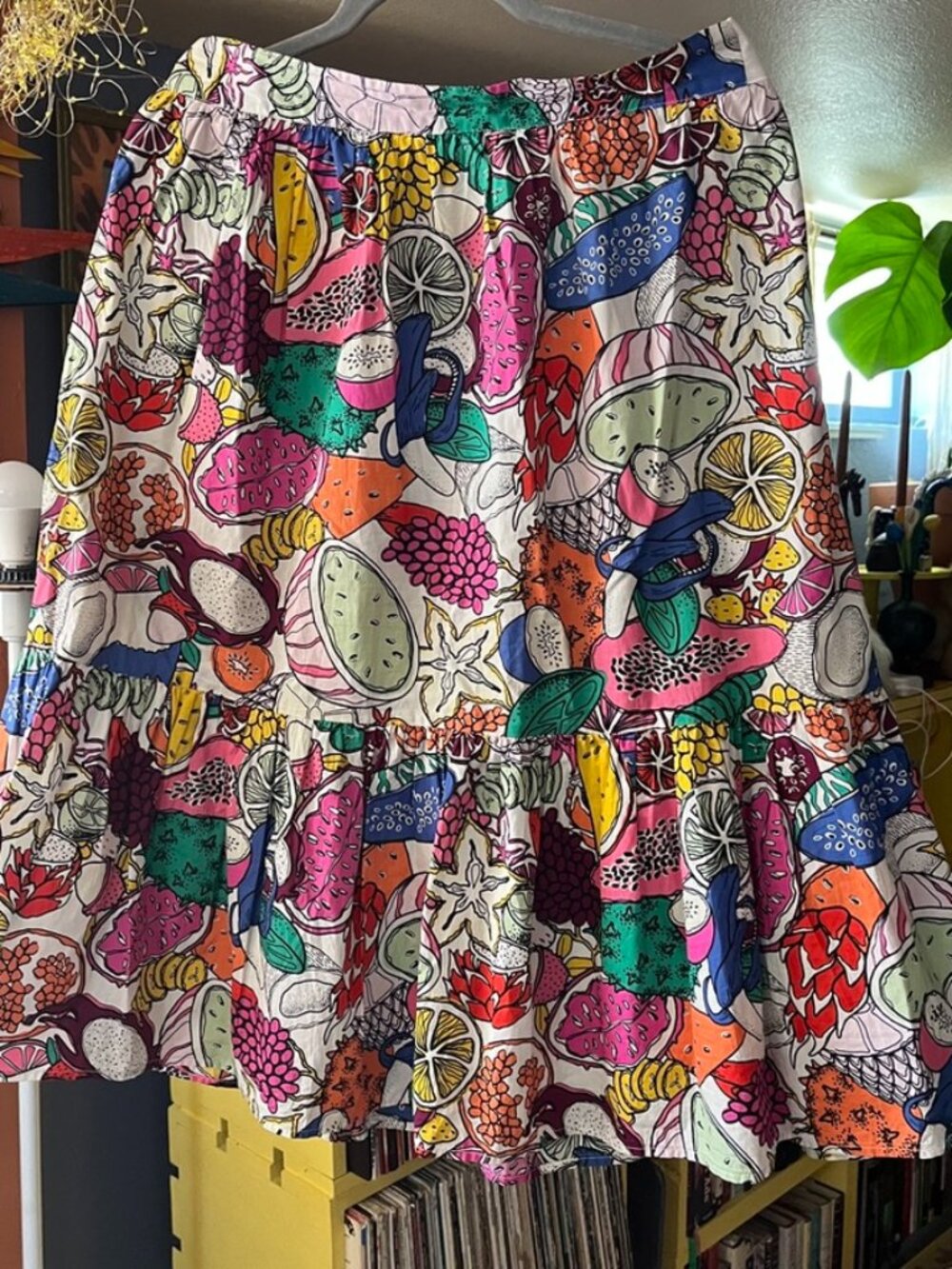 Gorman Organic Cotton Midi Fruit Skirt AU 12 US 8 with waist alteration GUC